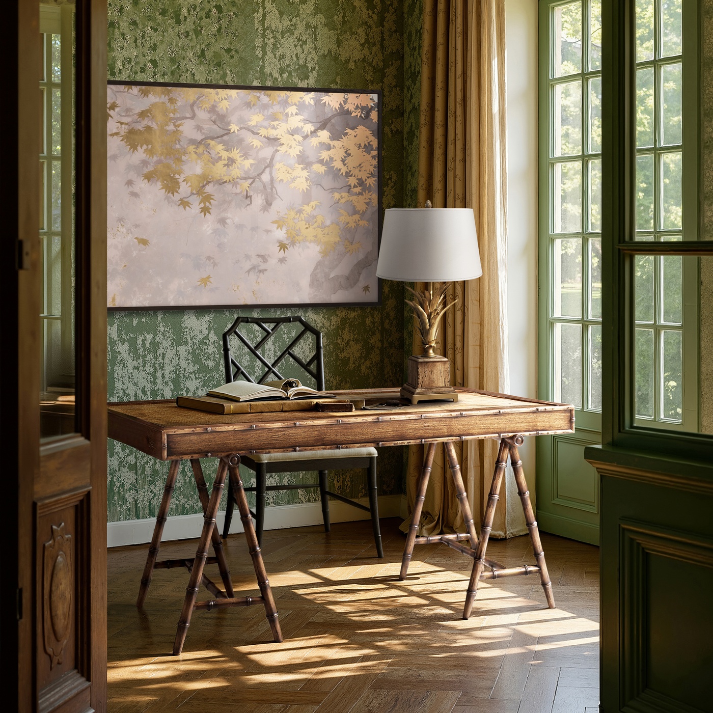 Palm Leaf Table Lamp