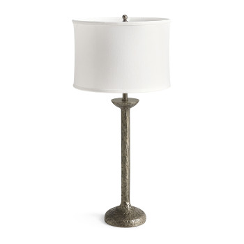 Hammered White Brass Table Lamp