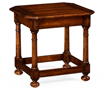 Octagonal dark walnut side table