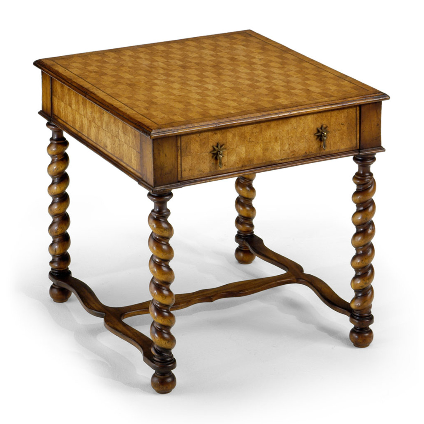 Parquet veneer end table