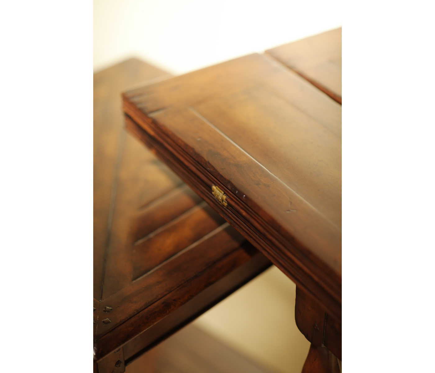 Square parquet topped side table