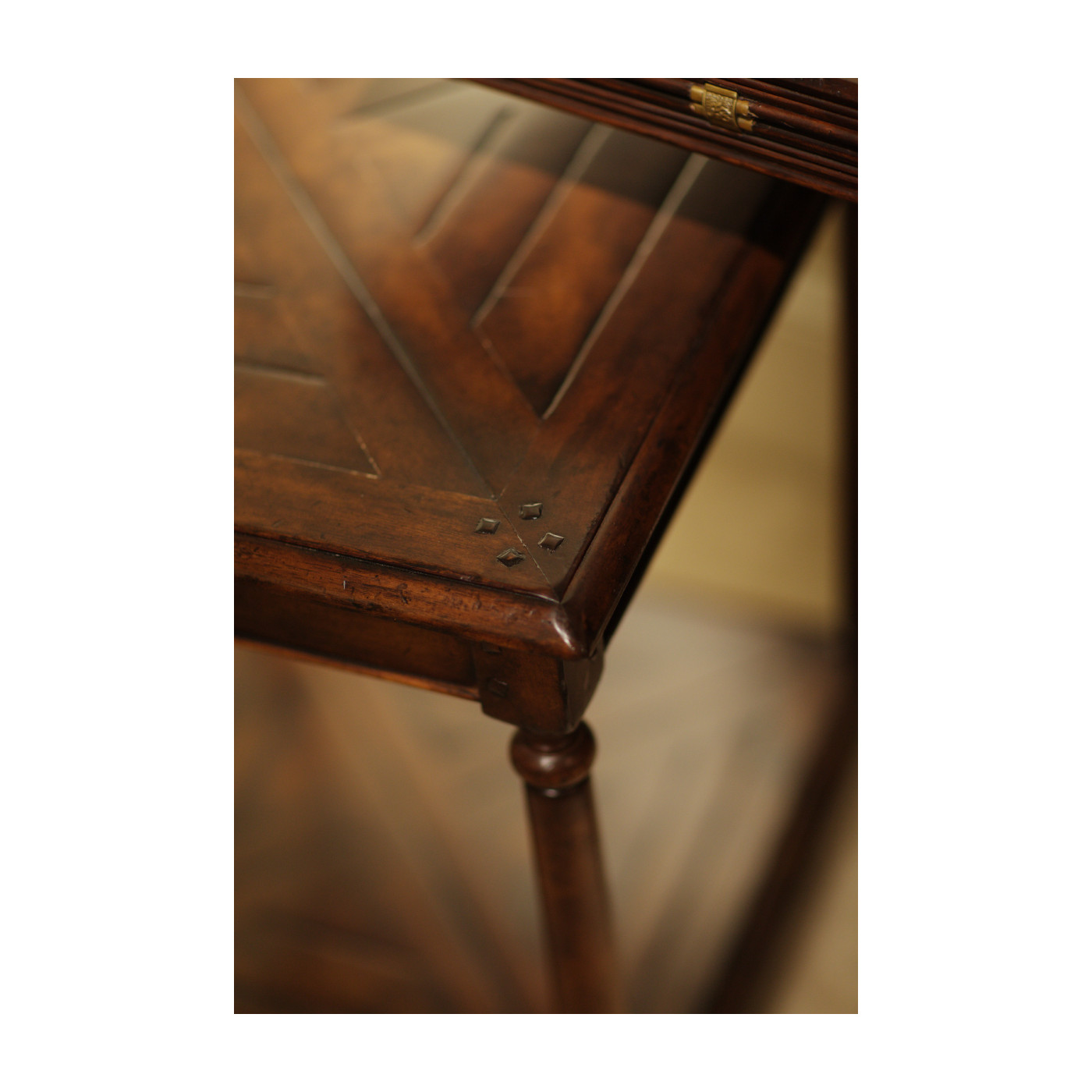 Square Parquet Topped Side Table