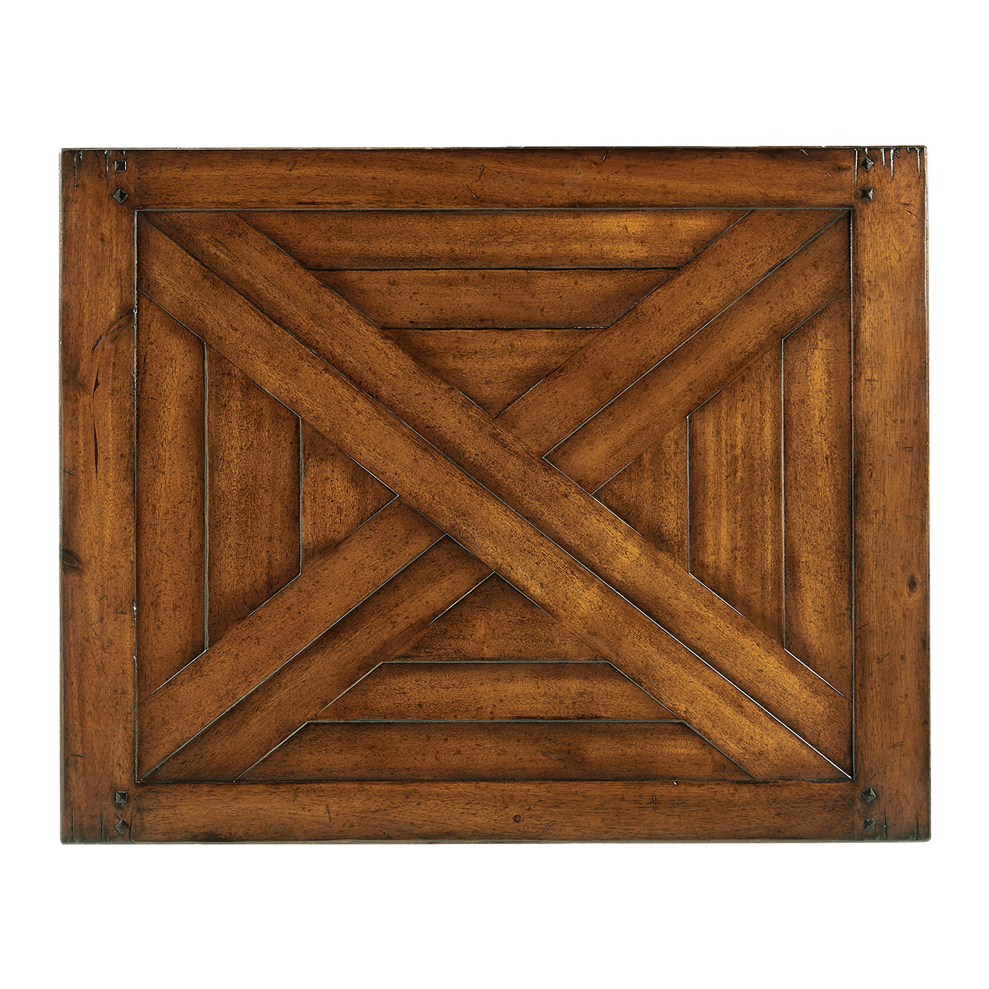 Rectangular parquet side table with drawer