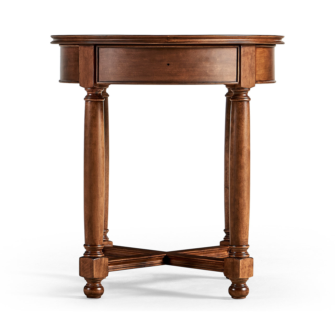 Round parquet topped side table for LDS - Taylorsville Temple