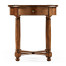Round parquet topped side table