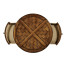 Round parquet topped side table