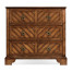 Walnut parquet chest of three drawers