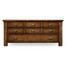 Square parquet coffee table with 14 drawers