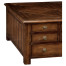 Square parquet coffee table with 14 drawers