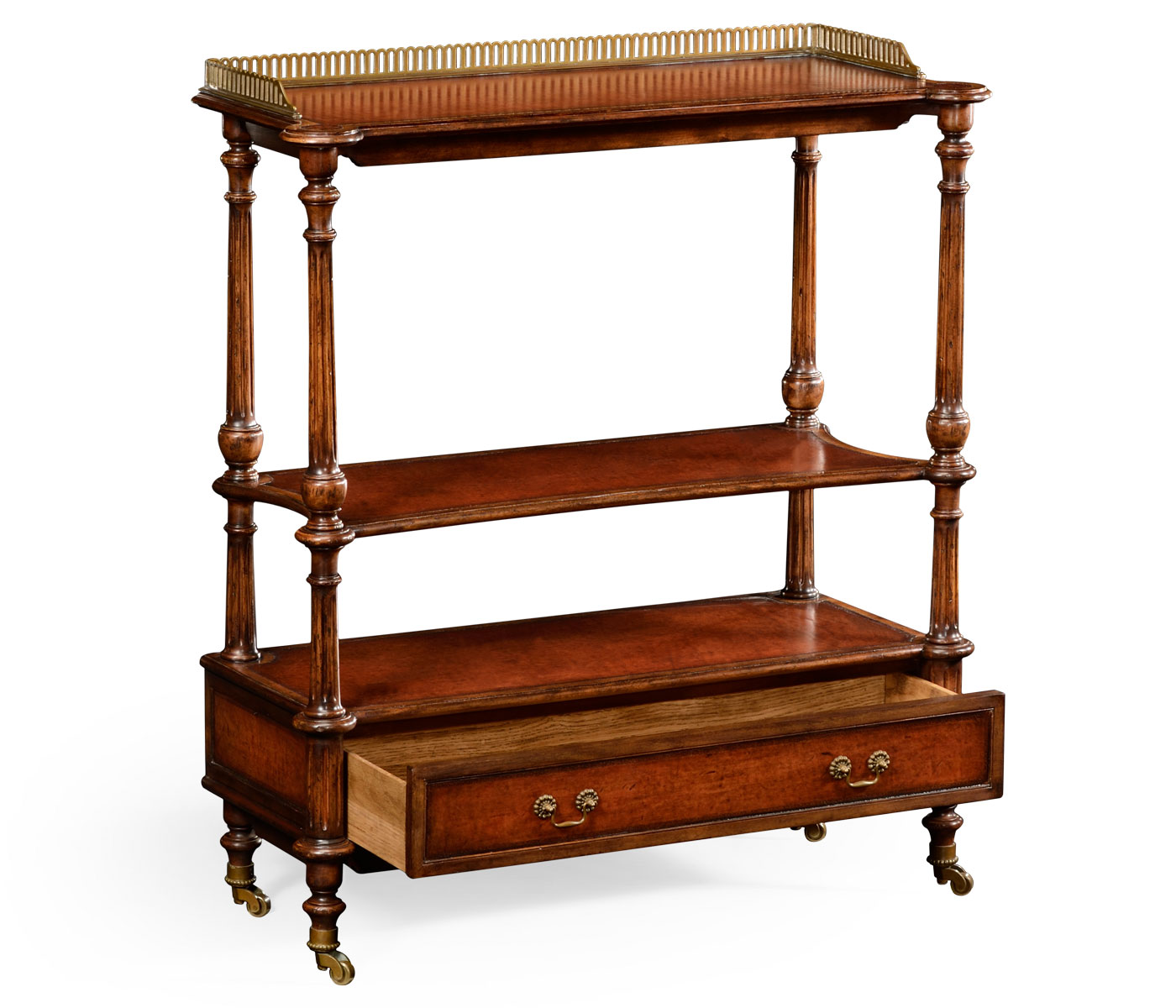 Victorian style three-tier rectangular étagère