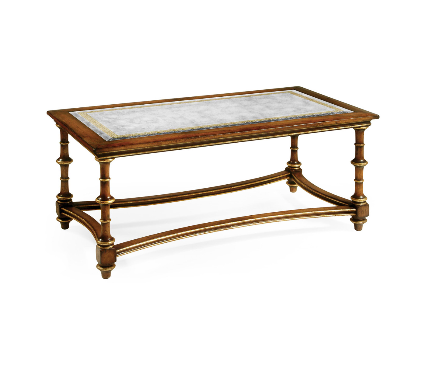Églomisé & walnut rectangular coffee table (Large)