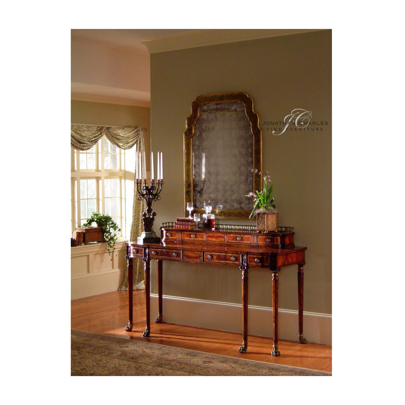 Gold églomisé mirror