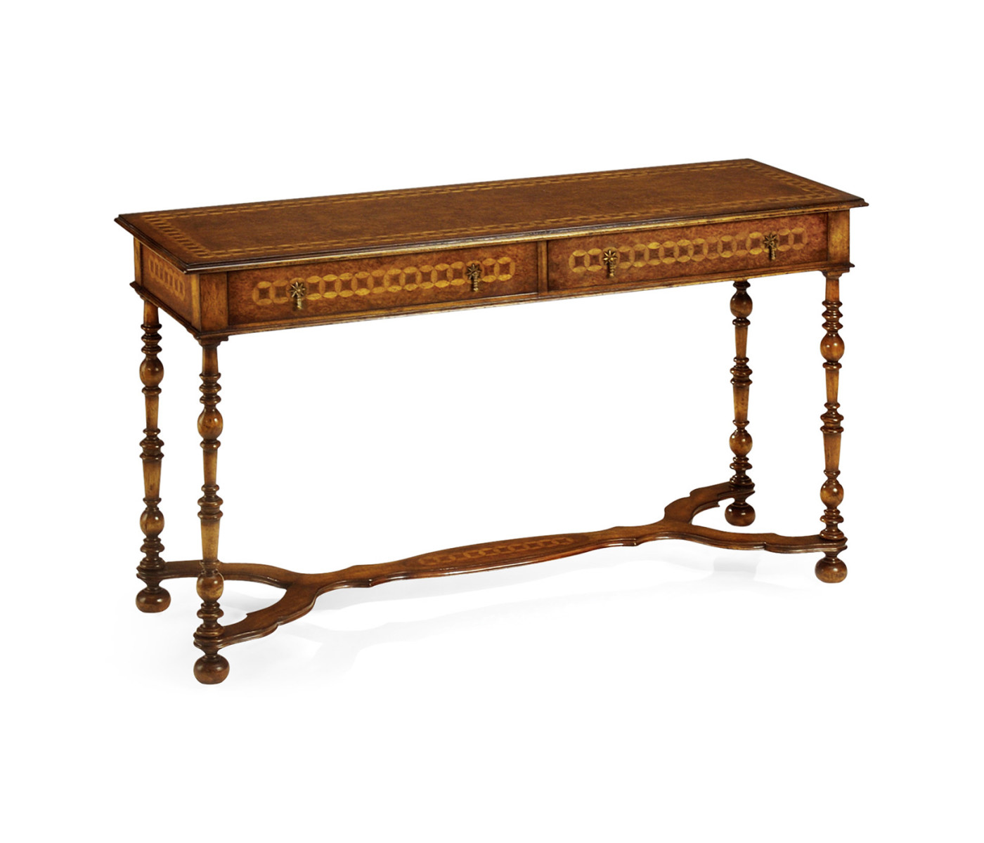 Walnut circle inlaid console (Large)