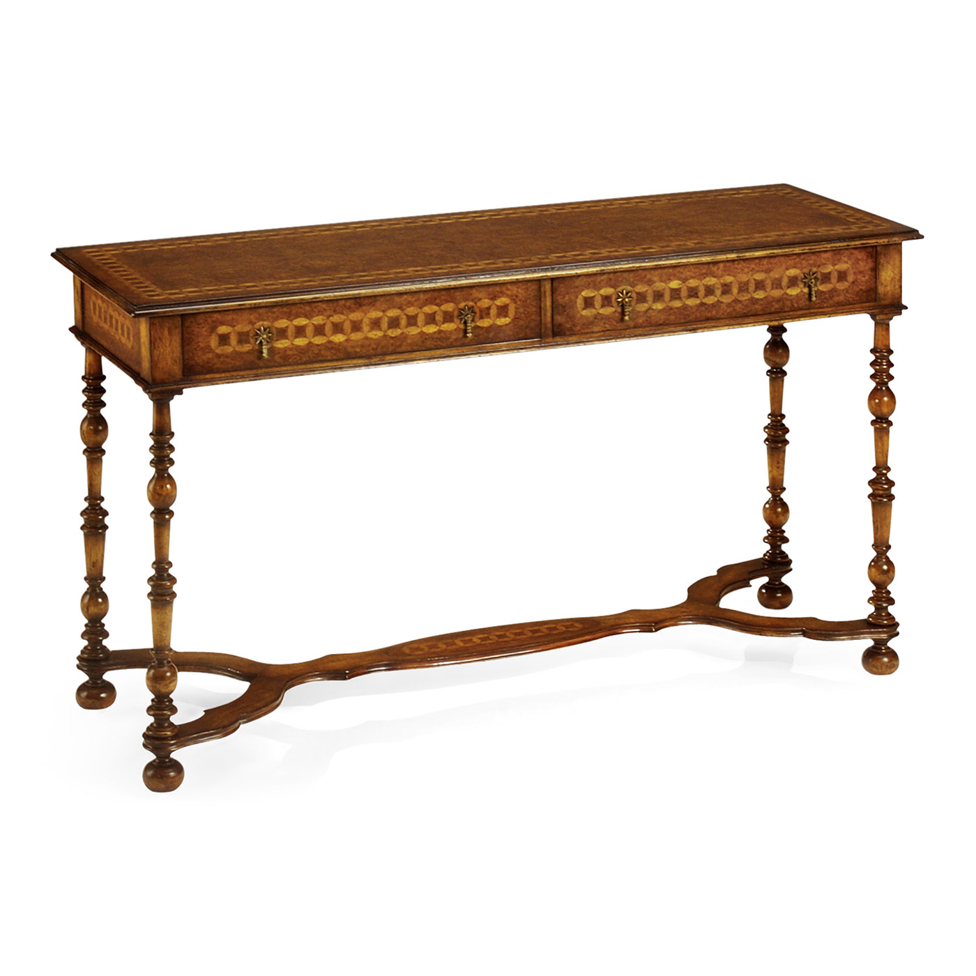 Walnut circle inlaid console (Large)