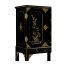 Small Black & Gold Chinoiserie Collectors Cabinet