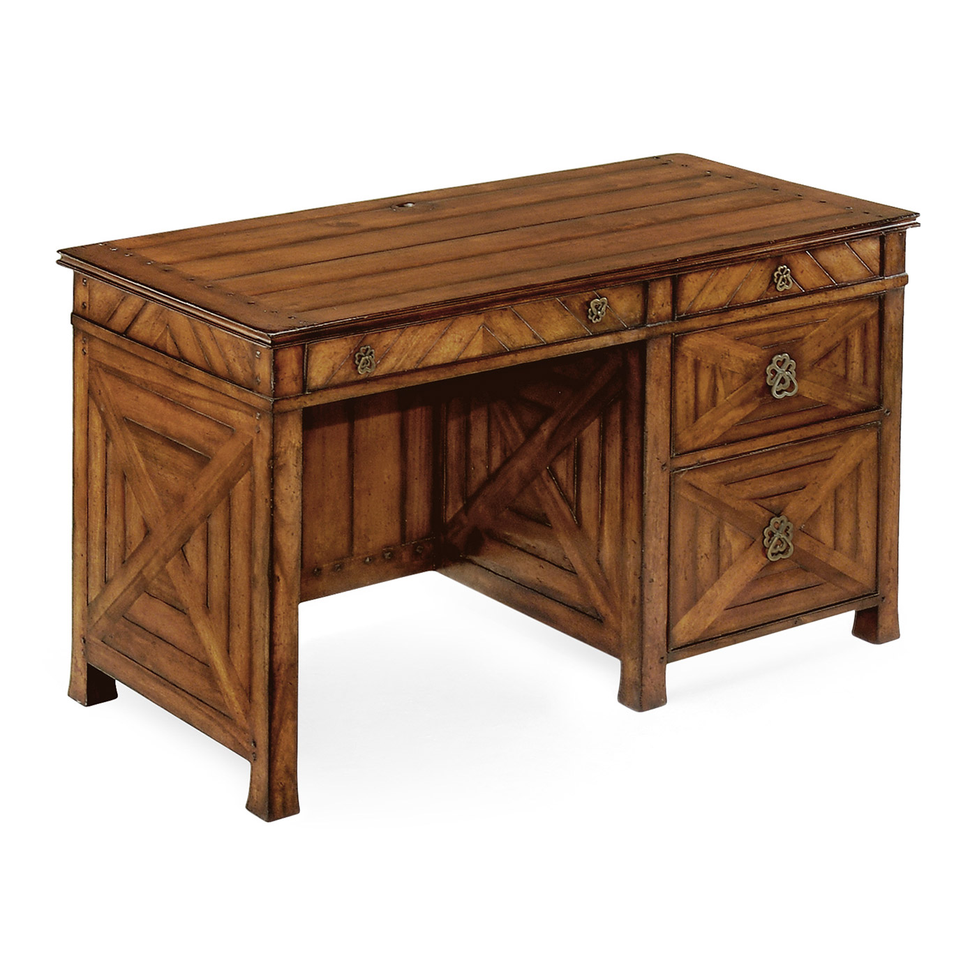 Parquet kneehole desk