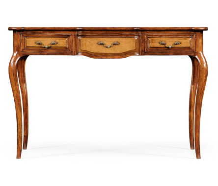 Leather & walnut bureau plat