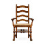 Walnut Ladder Back Arm Chair with Lion's Paw Feet