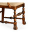 Walnut Ladder Back Arm Chair with Lion's Paw Feet