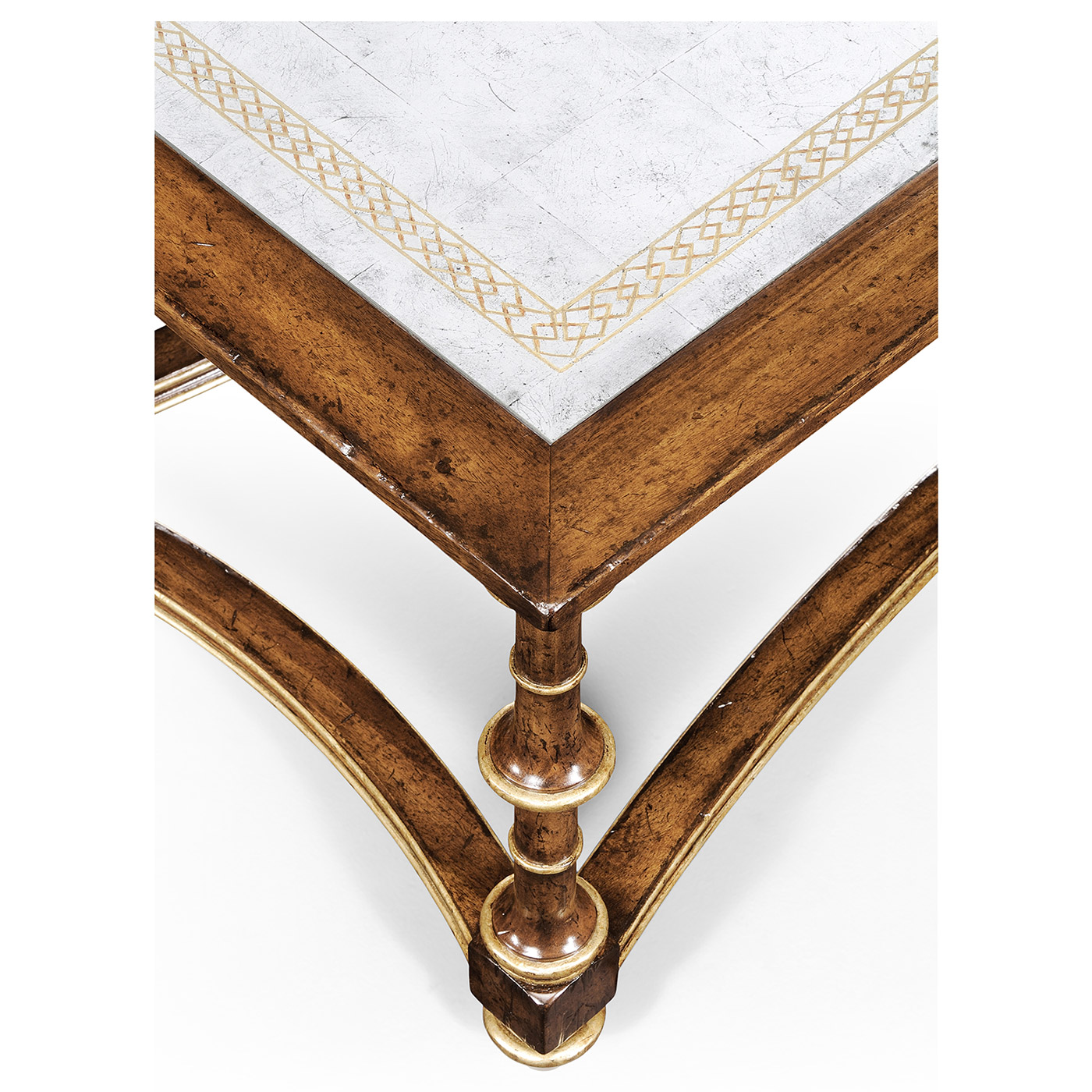 Walnut and Églomisé Rectangluar Coffee Table