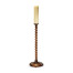 Tall Twisted Walnut Floor Standing Candlestick