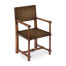 Tudor Style Medium Antique Chestnut Leather Hall Seat Arm Chair