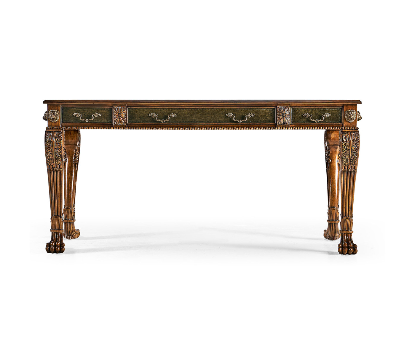 Italian Lions Paw Desk (Leather & Walnut)