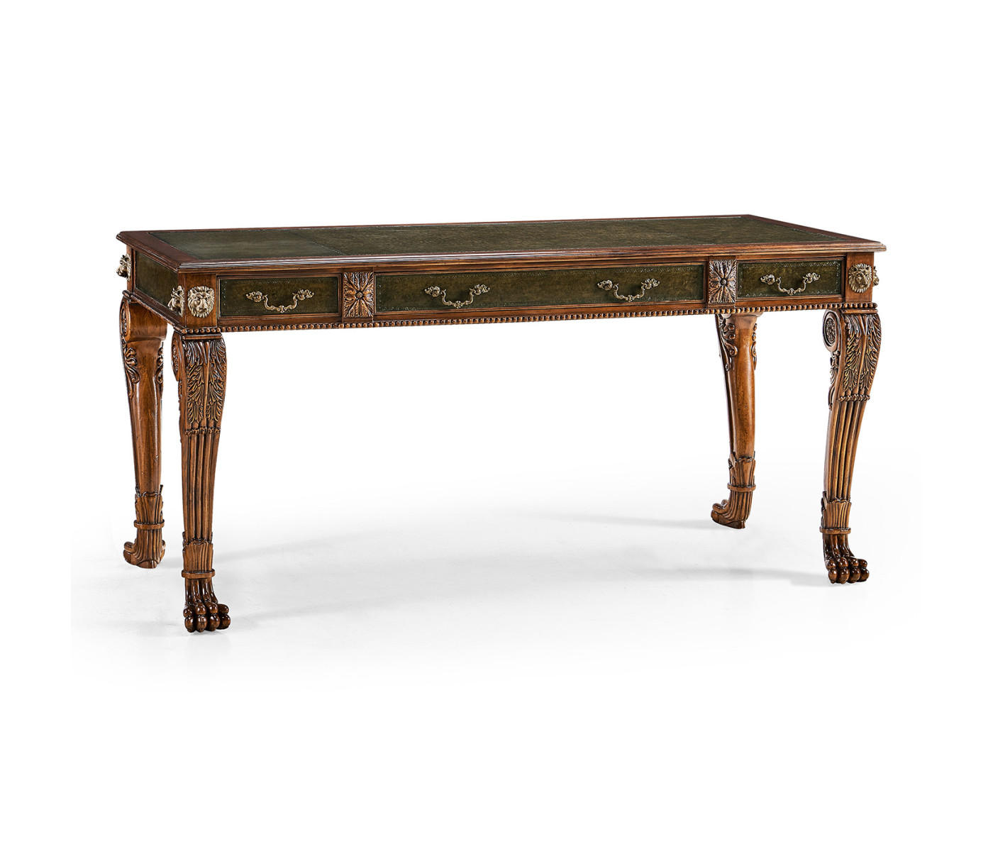 Italian Lions Paw Desk (Leather & Walnut)