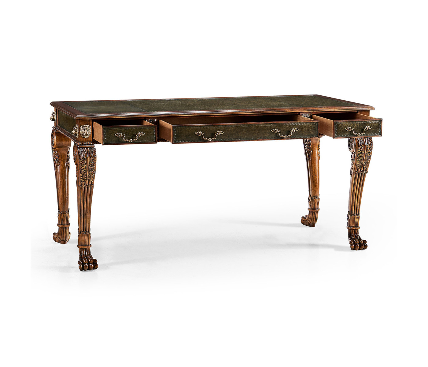 Italian Lions Paw Desk (Leather & Walnut)
