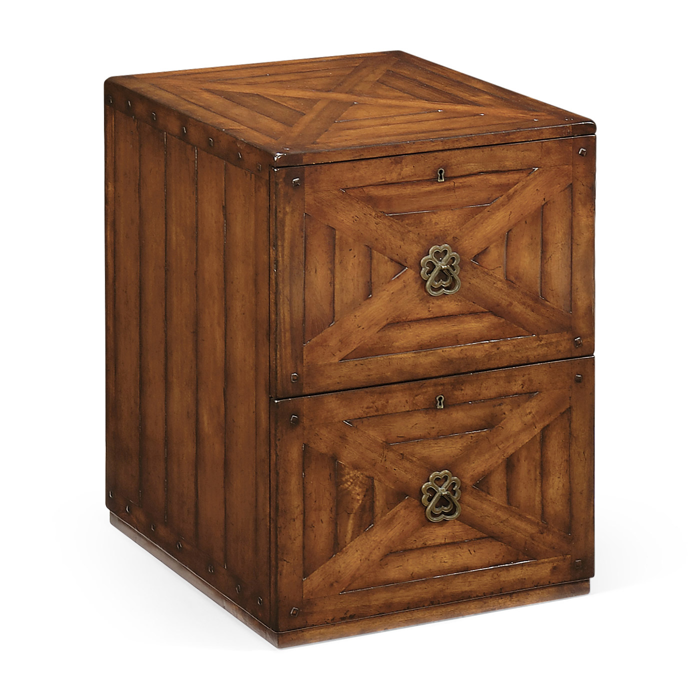 Walnut two drawer filing cabinet