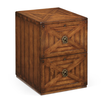 Walnut two drawer filing cabinet