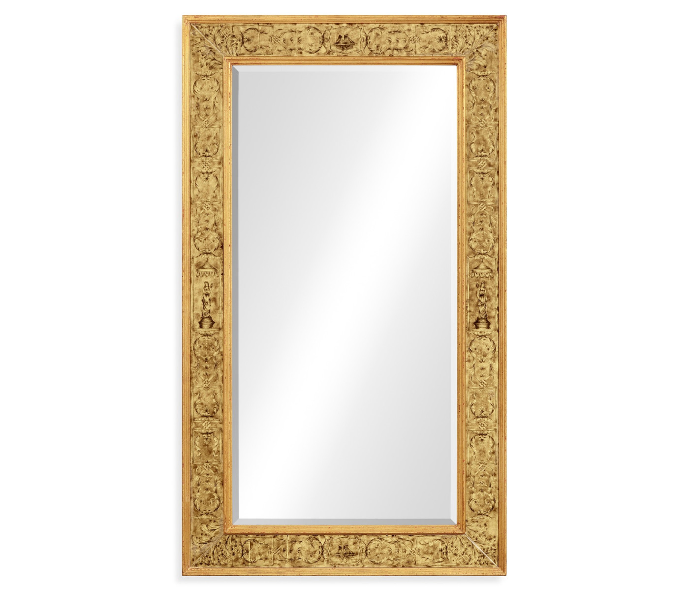 Rectangular Plain Mirror with Gilt Renaissance Decoration (Gold)