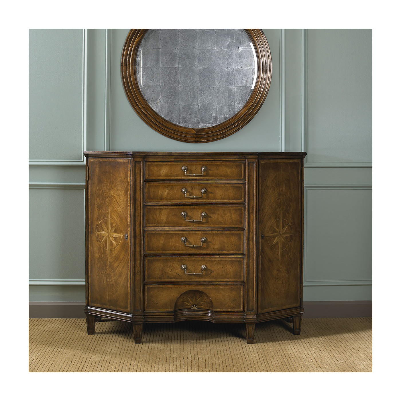 Circular stepped surround mirror (Small plain glass)