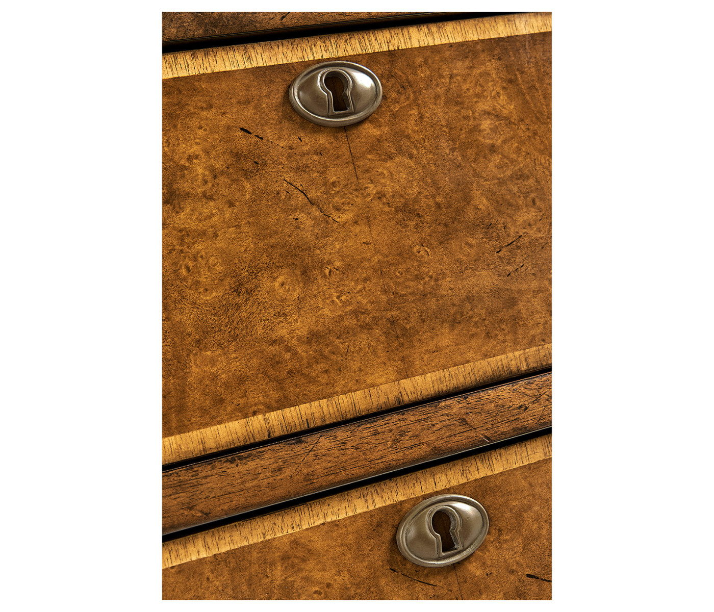 Windsor Walnut Bow Front Chest of Four Drawers