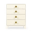 Ivory & Crackle Ceramic Lacquered Chest of Four Drawers