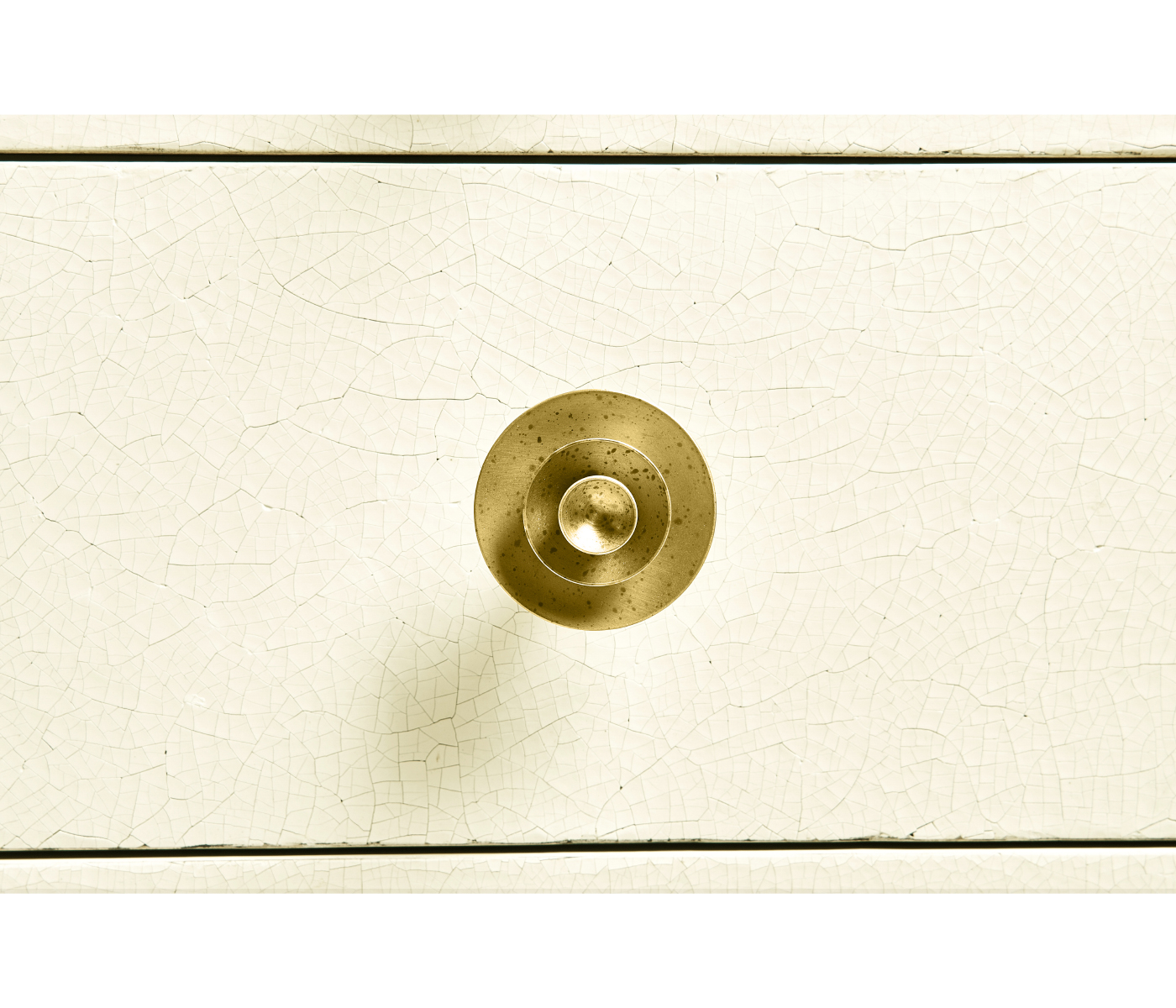 Ivory & Crackle Ceramic Lacquered Chest of Four Drawers