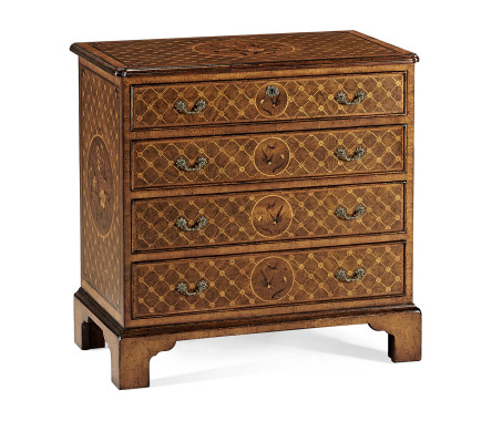 Windsor Floral Marquetry & Parquetry Small Chest of Drawers