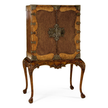 Queen Anne Walnut & Satinwood Writing Cabinet