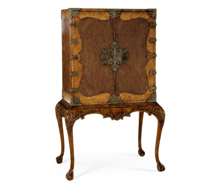 Queen Anne Walnut & Satinwood Writing Cabinet