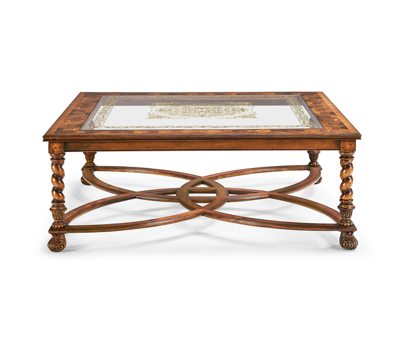 Square Oyster & Églomisé Coffee Table (52