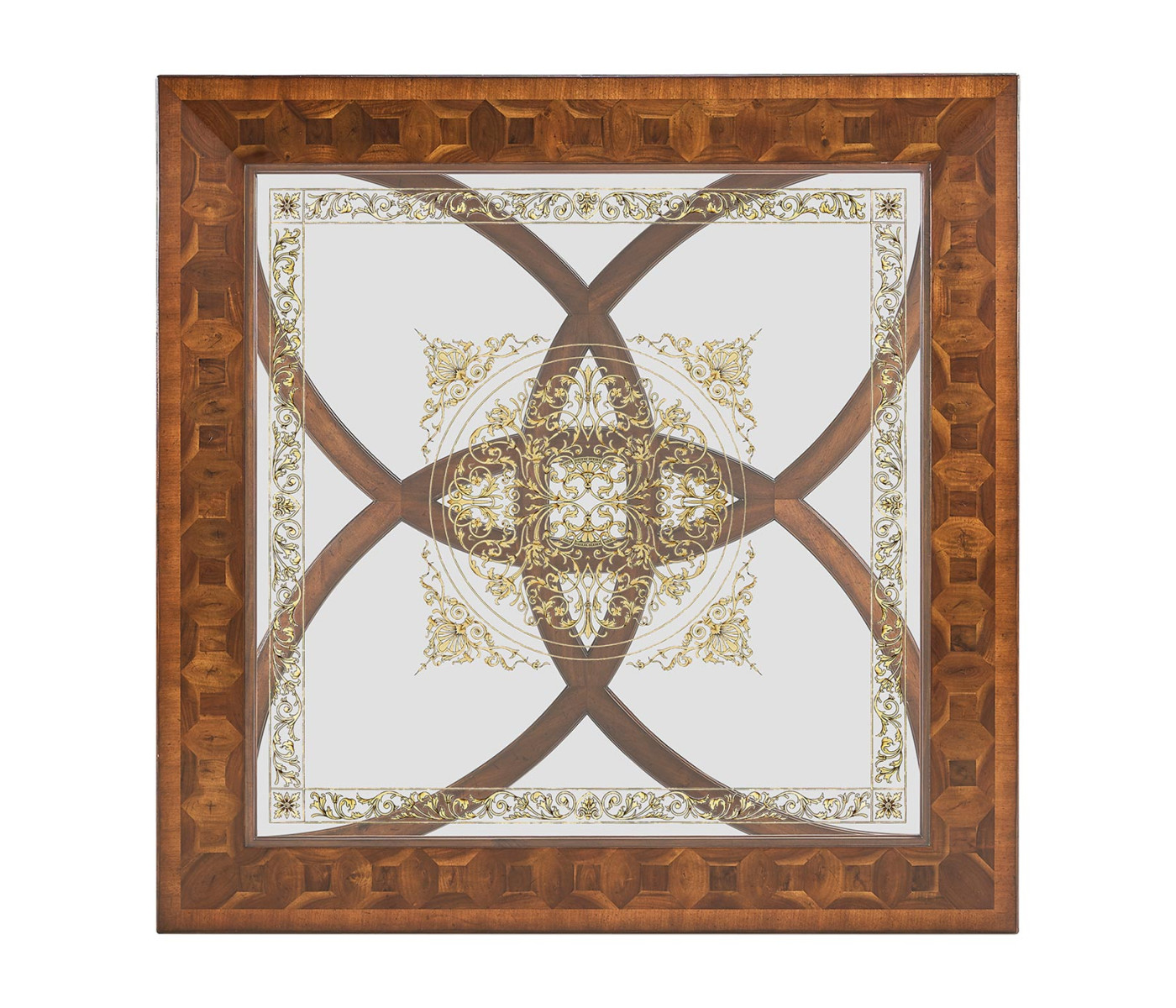 Square Oyster & Églomisé Coffee Table (52