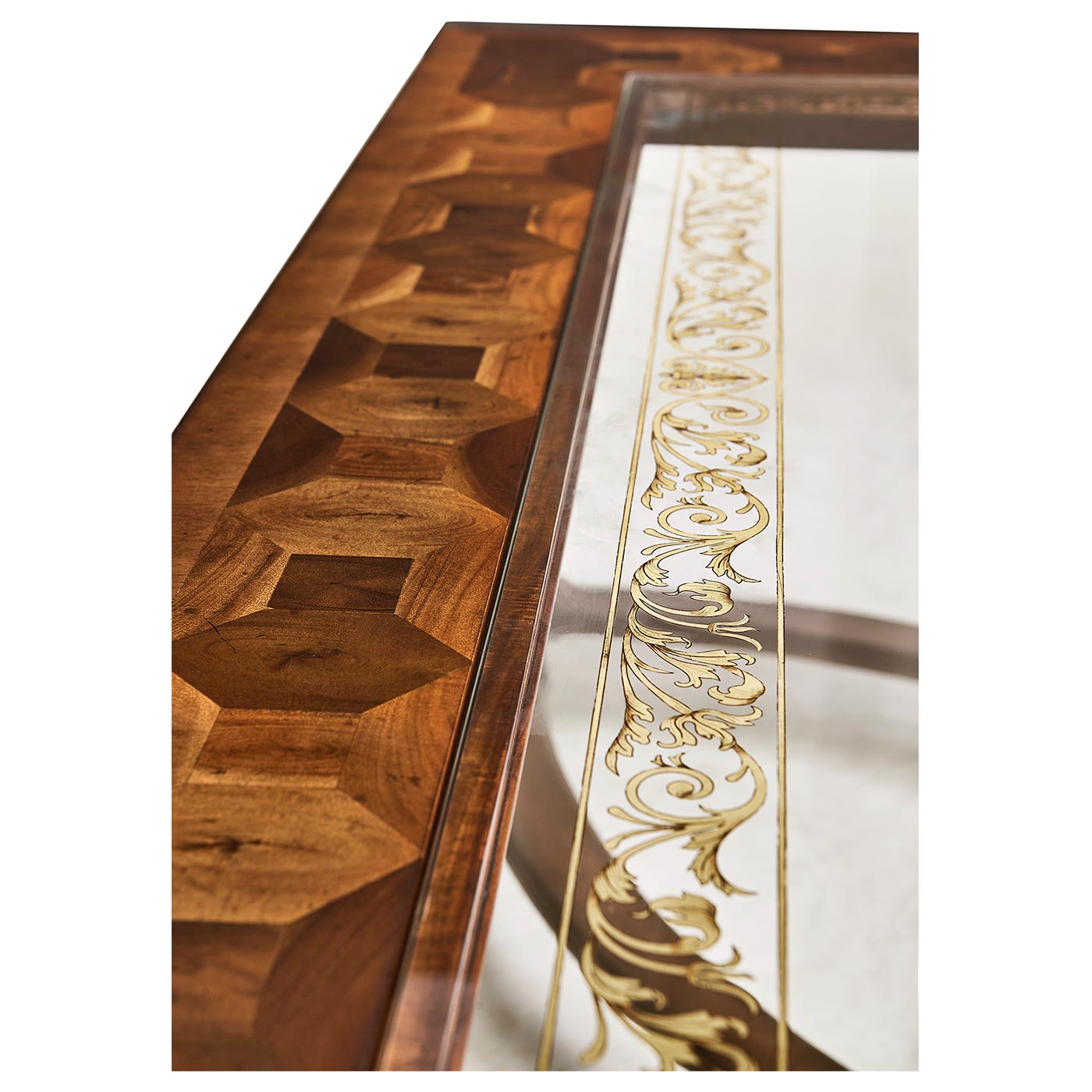 Square Oyster & Églomisé Coffee Table (52