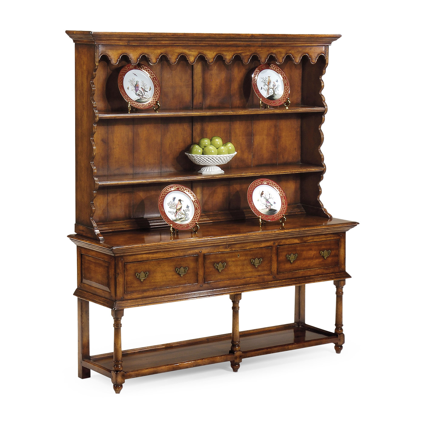 Country Walnut Open Welsh Dresser