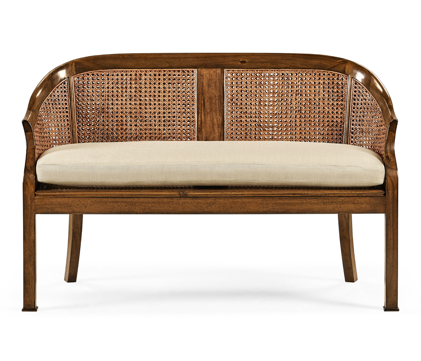 Walnut 2-Seater Salon Settee Cane Back
