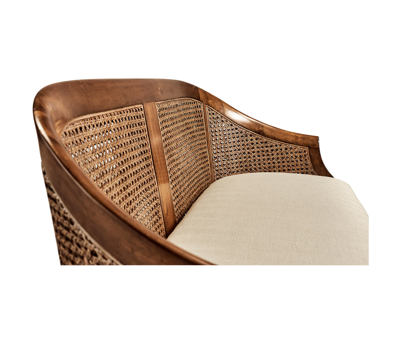 Walnut 2-Seater Salon Settee Cane Back