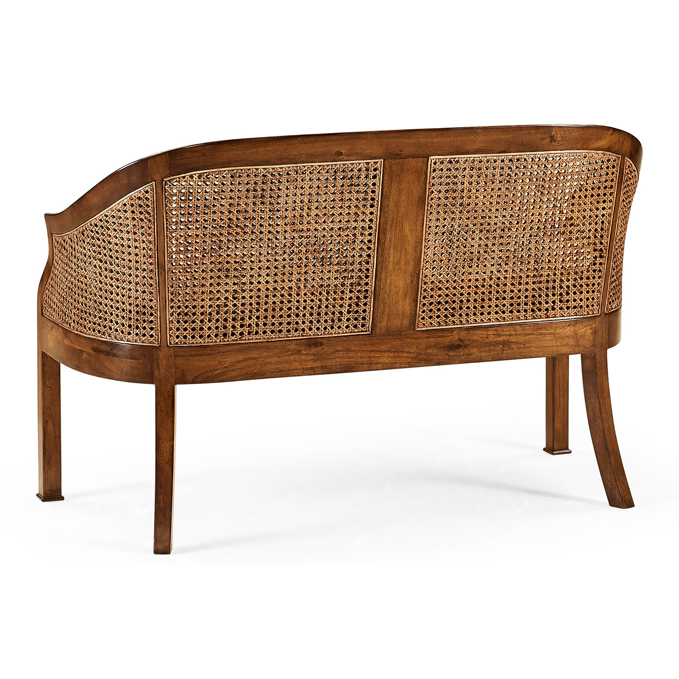Walnut 2-Seater Salon Settee Cane Back