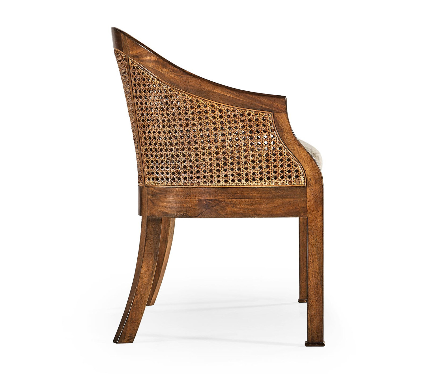 Walnut 2-Seater Salon Settee Cane Back