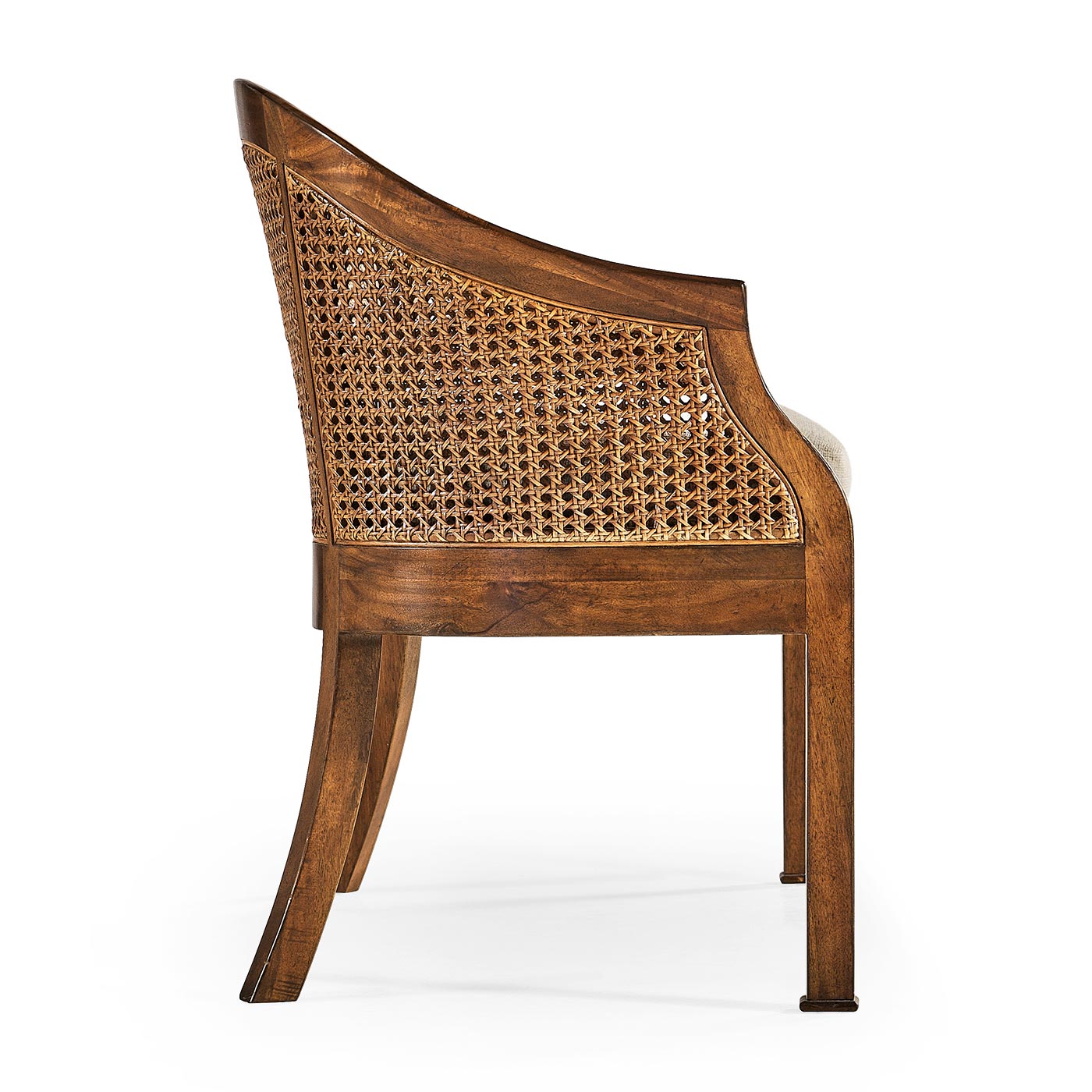 Walnut 2-Seater Salon Settee Cane Back