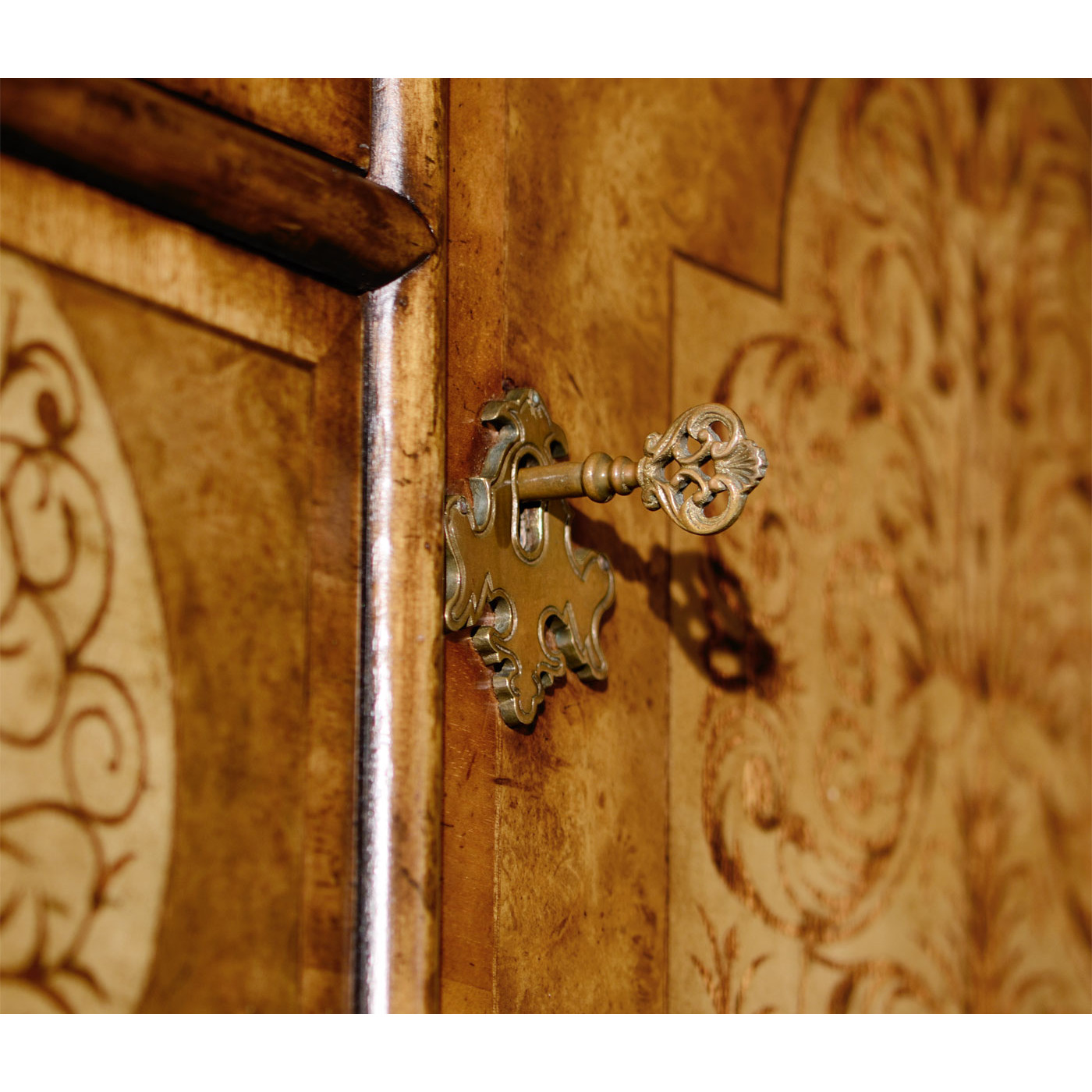 Light Walnut & Seaweed Escritoire Cabinet