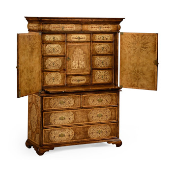 Light Walnut & Seaweed Escritoire Cabinet